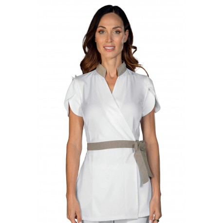Kimono Phuket Tecnostretch weiß + Natural 96% Polyester 4% Spandex ISACCO 004216