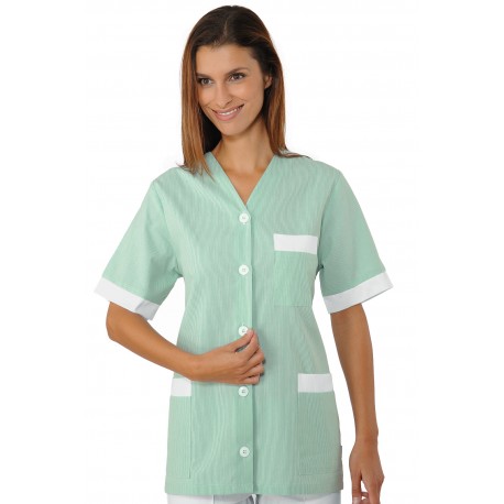Tunic Dacca Green Stripes 100 % Cotton ISACCO 006124