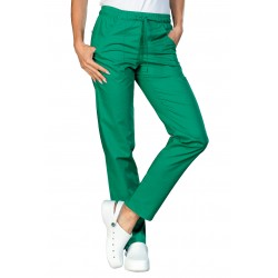 Pantalone con elastico Verde 65% Poliestere 35% Cotone ISACCO 044704