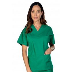 Casacca Collo A V Verde Unisex 65% Poliestere 35% Cotone ISACCO 045704