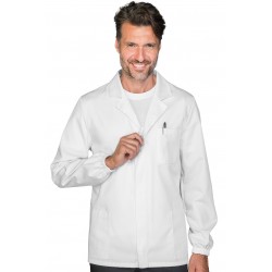 Jacke Sport weiß Anti Säure Reißverschluss 65% Polyester 35% Baumwolle ISACCO 052015