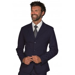 Giacca Cambridge Con Spacchi Foderata Blu Stretch Lana 54% Poliestere 44% Lana 2% Spandex ISACCO 053642