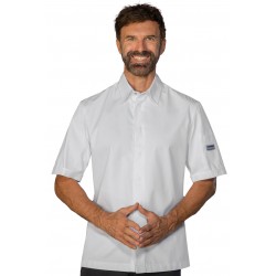 Chef Jacket Chicago White Short Sleeve size Xxxl 65% Polyester 35% Cotton ISACCO 058600AM