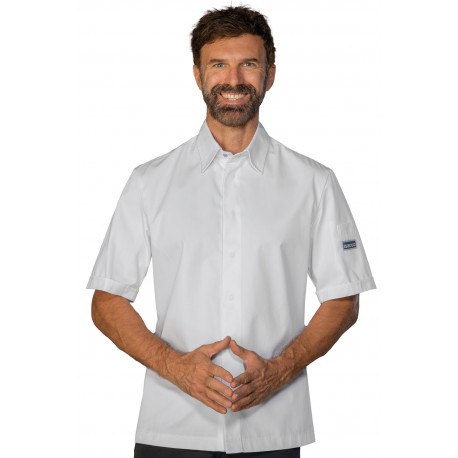Chef Jacket Chicago White Short Sleeve size Xxxl 65% Polyester 35% Cotton ISACCO 058600AM