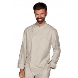Kochjacke Bilbao Flachs 65% Polyester 35% Baumwolle ISACCO 059316