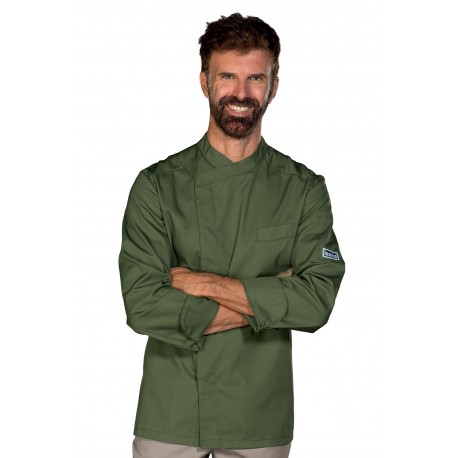 Giacca Cuoco Bilbao Verde Militare 65% Polyester 35% Cotton ISACCO 059334