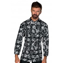 Kochjacke Pretoria Skull 12 100 % Baumwolle ISACCO 059876