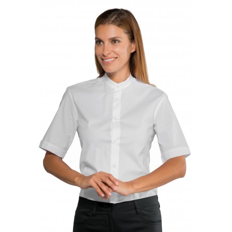 Hemd Detroit Unisex kurze Ärmel Stretch weiß Größe Xxxl 97% Baumwolle 3% Spandex ISACCO 061700AM