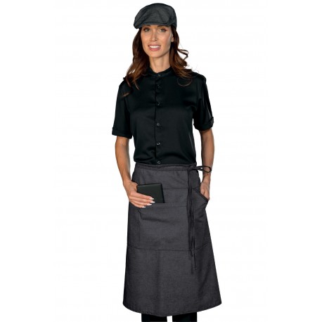 Schürze Eldorado Tablet-Halter Black Jeans 100 % Baumwolle ISACCO 085341