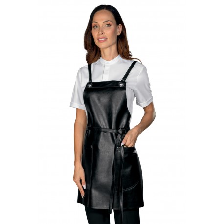 Schürze Wigam Kunstleder schwarz100 % Polyester ISACCO 092101