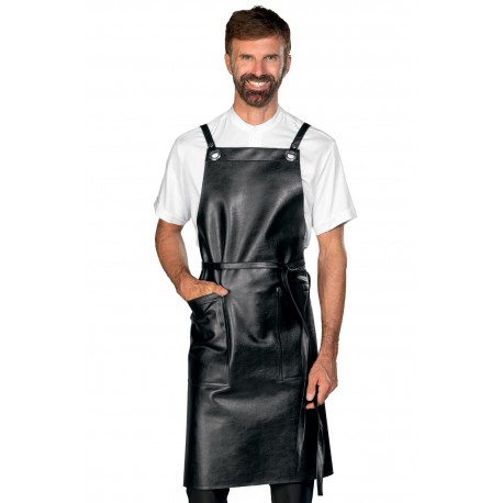 Schürze Sheffield Kunstleder schwarz 100 % Polyester ISACCO 092201