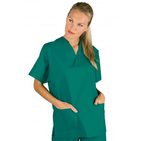 Tunic V-Neck Green Unisex Oeko-Tex® 100 % Cotton ISACCO 045200-Oeko