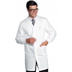Camice Uomo Bianco Cm 100 Bott.a Pressione Oeko-Tex® 100% Cotone ISACCO 060008-Oeko