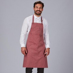Latzschürze mit Nieten aus Twill bordeaux GARYS