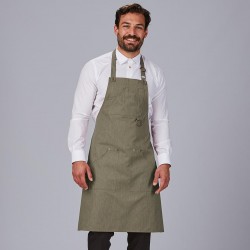 Bib Apron with Rivets twill Green GARYS