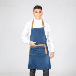 Latzschürze denim und ockergelb GARYS