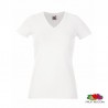 T-SHIRT DONNA COLLO A V - BIANCO