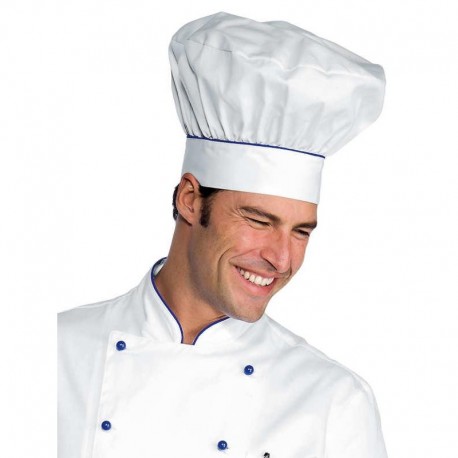 Cappello cuoco bianco profilo blu cina